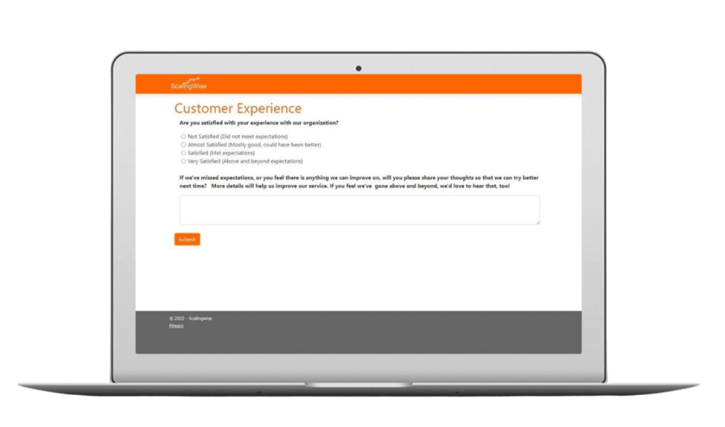 Scalingwise automated customer satisfaction survey dashboard