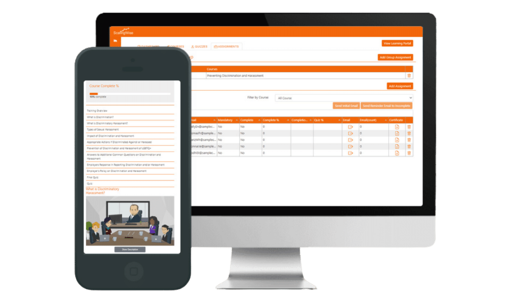 Scalingwise employee training and onboarding dashboard